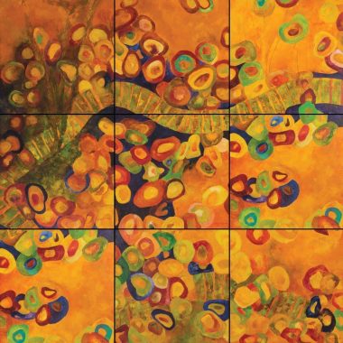 Painel - série “Girassóis plantados”- técnica mista, acrílica s/ canvas - 0.50 x 0.50m (cada)